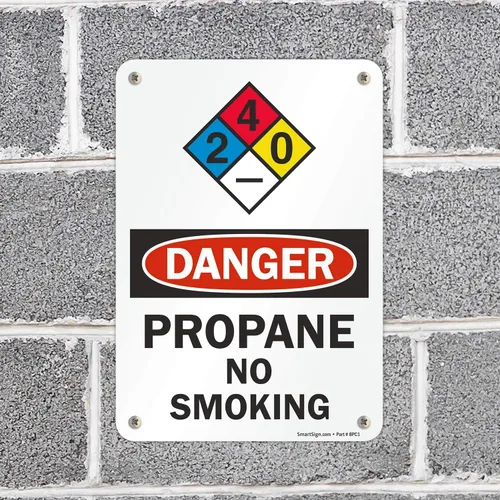 Miniatura 3 de SmartSign Letrero NFPA "Peligro - Propano, No Fumar" Aluminio de 7 x 10 pulgadas
