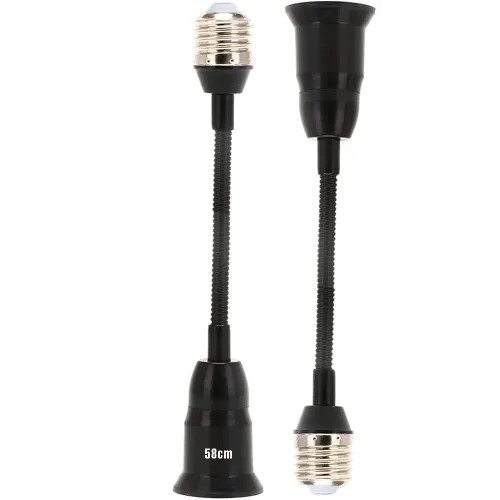 Miniatura 6 de Adaptador extensor de enchufe de luz E26/E27, extensión de 22.8 in/22.5 pulgadas, resistente al calor de 329.0 °F sin peligro de incendio, flexible
