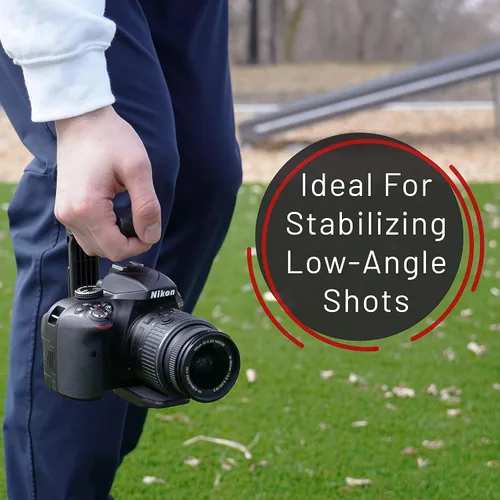 Miniatura 2 de GENS Agarre estabilizador de cámara de mano – Mango universal en forma de U que funciona con cámaras DSLR, sin espejo y de video con inserto roscado