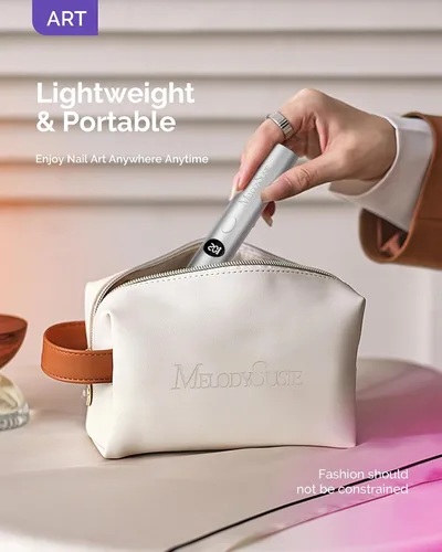 Miniatura 5 de MelodySusie Lámpara de Uñas UV Portátil Inalámbrica con Pantalla LCD y Lente Óptica, P-Art01G Mini Luz LED UV Recargable Flash Cura Todos los Geles
