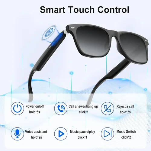 Miniatura 7 de Gafas inteligentes para hombres y mujeres con GPT de chat, gafas de traducción Bluetooth con 164 idiomas, audio de oído abierto con micrófono