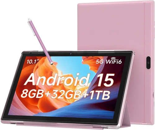 Miniatura 9 de WUIUHOU Tablet Android 15 de 10.1 pulgadas, 8 GB de RAM y 32 GB de almacenamiento, pantalla HD IPS, batería 5G WiFi 6,6000 mAh, cámara dual
