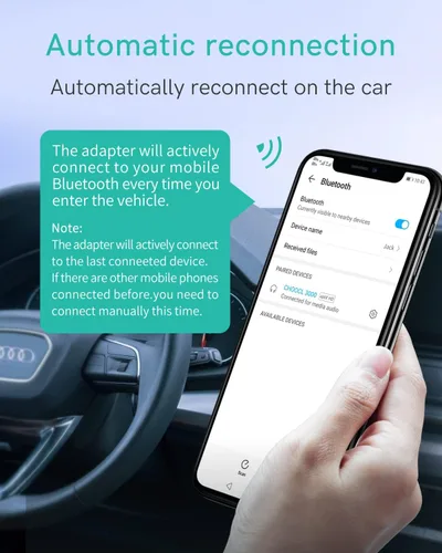 Miniatura 8 de Adaptador Bluetooth 5.0 aptX-HD para automóvil compatible con Audi AMI MMI, Mercedes Media Interface y Volkswagen MDI Connector (A2-Audi2G)