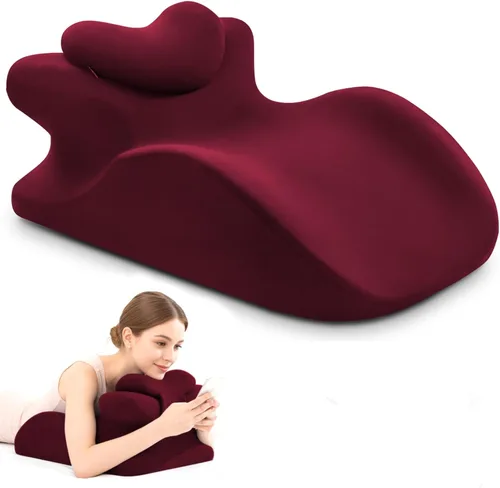 Miniatura 9 de Almohada de cuña de espuma viscoelástica, almohada ergonómica de lectura y cuña de cama para dormir, soporte de espalda, reflujo ácido y elevación
