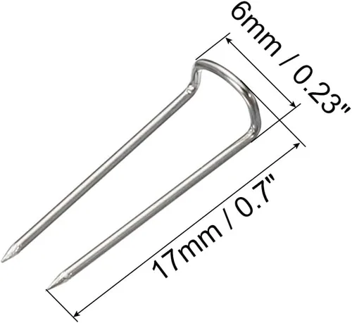 Miniatura 2 de PATIKIL U-Pins, paquete de 50 pines de horquilla de acero para costura de tela, color plateado