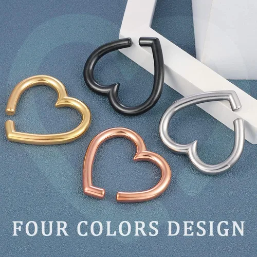 Miniatura 9 de LADEMAYH 2 piezas pesas para orejas estiradas, joyería corporal, ajuste mínimo de calibre 6g a 1 pulgada con estilo de corazón, aro, pájaro de acero