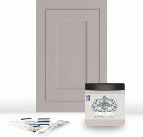 Miniatura 64 de Pintura TODO EN UNO, Abbey (gris cálido), Muestra de 8oz - Pintura duradera para gabinetes y muebles. Imprimación y capa superior incorporadas,