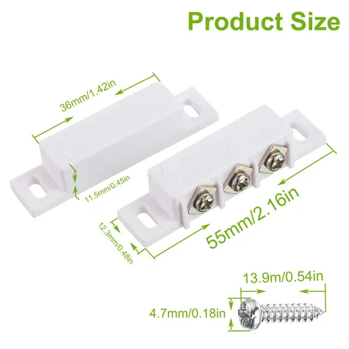 Miniatura 2 de Interruptor magnético de láminas normalmente abierto y normalmente cerrado NC NO interruptor de proximidad magnético para alarma de puerta, 5