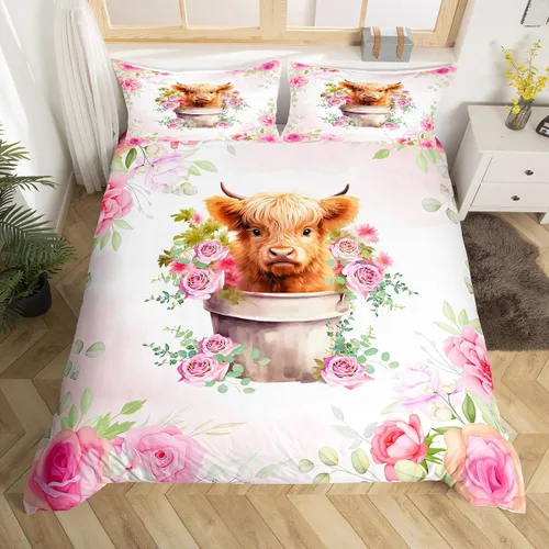 Miniatura 20 de Manfei Juego de funda de edredón occidental, tamaño individual, juego de ropa de cama de caballo de vaquero de 2 piezas, funda de edredón de cactus