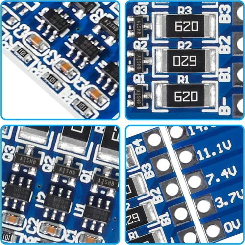Miniatura 4 de Alinan 6 unids 3S 21 V 4.2 V Li-ion Balancer Junta 18650 Li-ion Balncing Carga Completa Batería Balance Función de Protección Junta