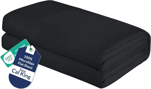 Miniatura 18 de Royale Linens Sábana Plana King – Sábanas Planas de Microfibra Cepillada Ultra Suave 1800 Solamente – Sin Arrugas y Resistente a las Manchas – Gris