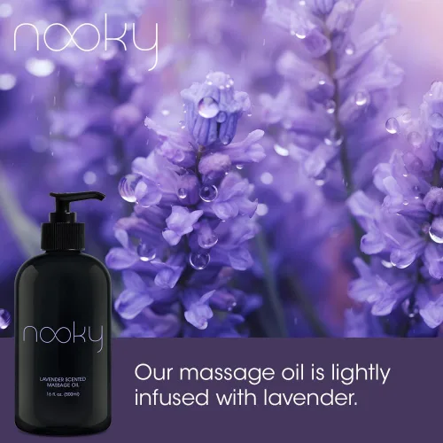 Miniatura 5 de Aceite de masaje Nooky con aceite de coco fraccionado para masaje 16 onzas (lavanda)