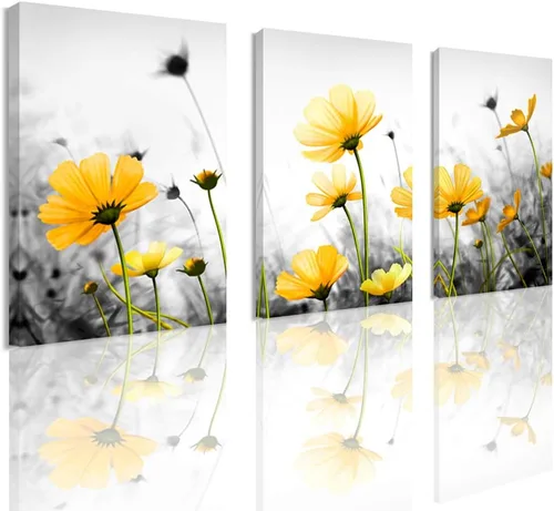Lienzo decorativo de pared con diseño de flores, enmarcados en blanco y negro, impresiones florales y pósteres para colgar en la pared, listos para