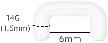 Miniatura 2 de DATOA 20 anillos transparentes para el tabique 14G/16G, acrílico flexible en forma de U, piercing para el tabique, joyería para el cuerpo