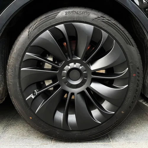 Miniatura 11 de KAVANIC 4 piezas de cubierta de rueda Compatible con Tesla Model Y 19 pulgadas 2020-2024 ABS tapacubos estilo cuchilla negro mate Compatible