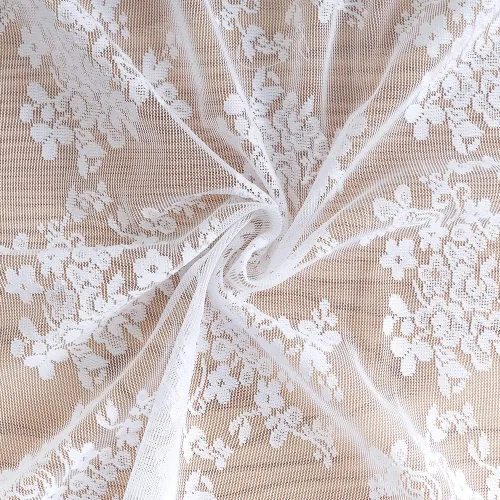 Miniatura 5 de YJ YANJUN - Cortinas de encaje blanco de 84 pulgadas de largo de 2 paneles - Estilo de cabaña chic desgastado de mundo antiguo - Cortinas Blanco