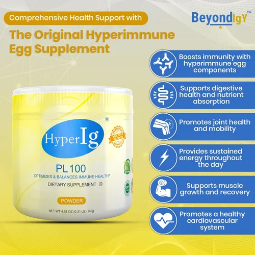 Miniatura 3 de Proteína de huevo en polvo PL-100, suplemento hiperinmune de huevo, 4.94 oz – Apoyo inmunológico, bienestar digestivo, energía y fuerza muscular