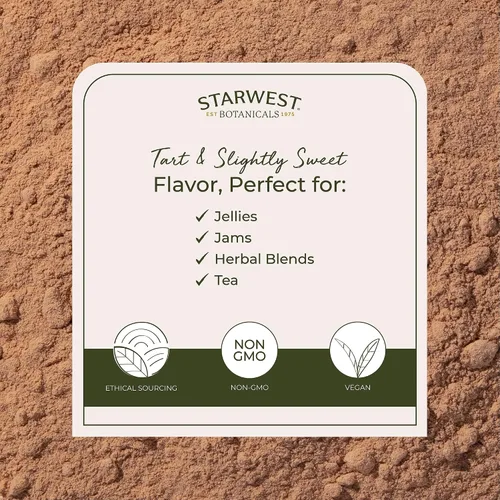 Miniatura 3 de Starwest Botanicals Polvo orgánico de bayas de espino – Hierba seca para té, mermelada y extractos de hierbas, certificado Kosher, sin OMG – Bolsa a