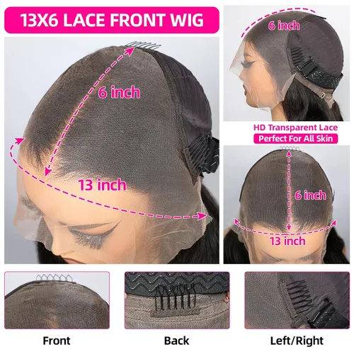 Miniatura 2 de Lemoda FB/27 Balayage - Pelucas de cabello humano con encaje frontal de 13 x 6 pulgadas, color degradado, ondulado, HD, transparente, encaje