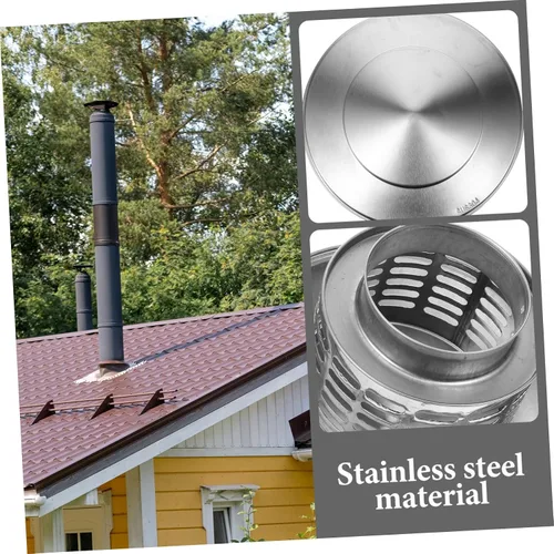 Miniatura 9 de Cabilock Sombrero de chimenea Cubierta de ventilación de chimenea Tapa de chimenea de acero inoxidable Tapa de chimenea Protector de puerta Cubierta