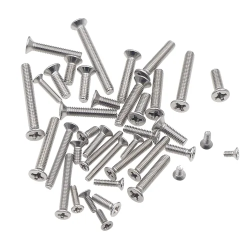Miniatura 4 de Juego de tornillos de máquina de acero inoxidable M2, M2.5, M3 con cabeza Phillips y plana