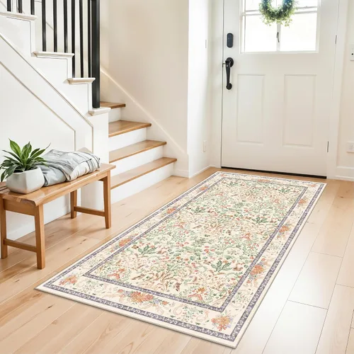 Miniatura 121 de Alfombra antideslizante lavable de 2 x 3 pies - Alfombra suave de pelo bajo para cocina, entrada y dormitorio - Tapete moderno para puerta