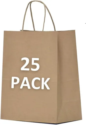 Miniatura 9 de Qutuus Bolsas de papel blanco con asas a granel, 100 bolsas de regalo blancas de 8 x 4.5 x 10 pulgadas, bolsas de papel kraft reciclables, bolsas