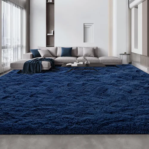 Miniatura 30 de Deerhoo - Alfombra de área, estilo shag, 4 x 6 pies, con teñido anudado, alfombra mullida y ultrasuave para sala de estar, alfombra de pelo