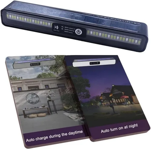 Miniatura 7 de Aolyty Luces solares para exteriores, 3 modos de iluminación, luces estroboscópicas solares IP65, impermeables, luces de advertencia solares