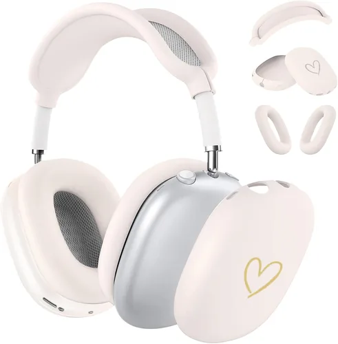 Miniatura 17 de Funda para AirPods Max, silicona suave antiarañazos con patrón de corazón dorado para auriculares Apple AirPods Max (negro)