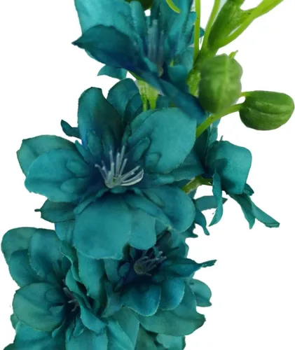 Miniatura 5 de 6 tallos de 31" Delphinium Ajacis flores artificiales de seda (azul)