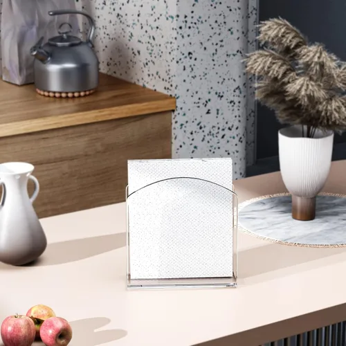 Miniatura 9 de Portaservilletas, Paquete de 2 Portaservilletas de Acrílico Transparente para Mesa, Portaservilletas para Servilletas de Cóctel de Papel