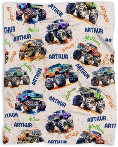 Miniatura 56 de Manta de bebé con texto en inglés «Just A Boy Who Loves Trucks» para niños y niñas, manta súper suave para envolver al recién nacido, acogedora