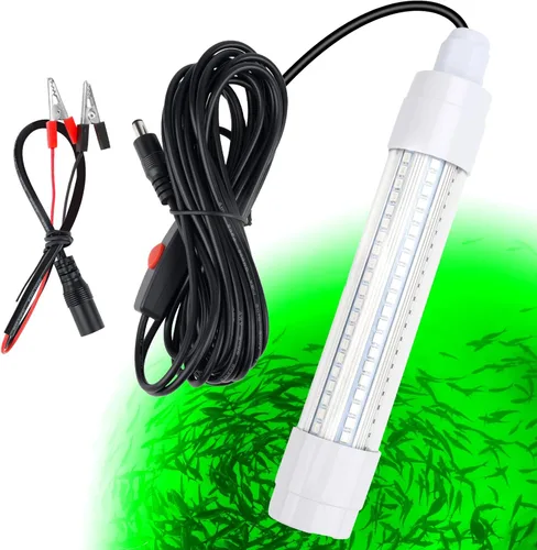 Linkstyle Luz de pesca sumergible subacuática de 126 LED con cable de 16.4 ft, 13 W CC 12 V 33.8 fl oz LED buscador de peces lámpara de atracción +