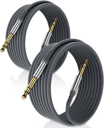 Miniatura 14 de Elebase - Cable macho recto de interconexión TRS de 1/4 de pulgada, de 0.25 pulgadas, guitarra eléctrica, bajo, teclado, mezclador, amplificador