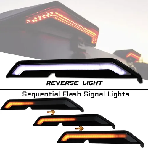 Miniatura 2 de Kit de luz de montaje alto, función como intermitentes secuenciales, luces de freno y cola y marcha atrás, 4 en 1, compatible con Jeep Wrangler