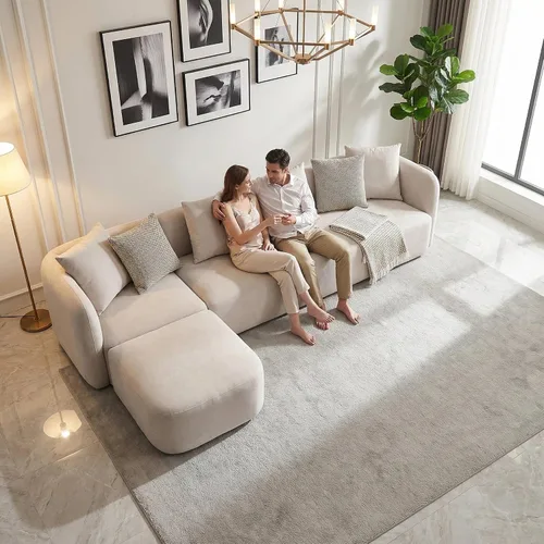 Miniatura 3 de Sofá modular de 118 pulgadas con otomana, sofá seccional de asiento profundo para sala de estar, sofá en forma de L para apartamento, cómodo sofá