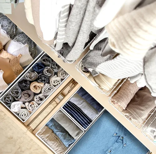 Miniatura 5 de Simple Houseware Organizador de cajones de ropa interior para calcetines, brasier, ropa interior, bragas, mameluco, plegable, juego de 4, gris