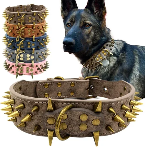 Miniatura 8 de The Mighty Collar Grande con Pinchos y Tachuelas para Perro - Protege el Cuello de tu Perro de Mordeduras, Duradero y Elegante, para Perros Grandes