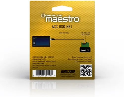 Miniatura 3 de MAESTRO iDatalink Acc-USB-HK1 Adaptador USB a USB macho compatible con Hyndai Kia