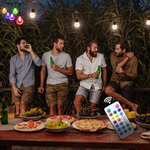 Miniatura 7 de Auroraworld Tira de luces RGB de 48 pies para exteriores, regulables, cambio de color, impermeable, luces LED para patio con control remoto