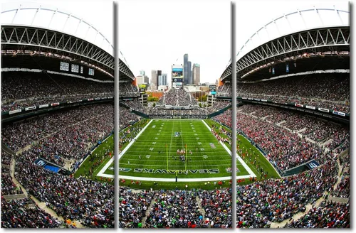 Miniatura 9 de 3 piezas de arte de pared deportivo del equipo de fútbol de los Vikings de Estados Unidos, pinturas de estadios deportivos Minnesota, Estados