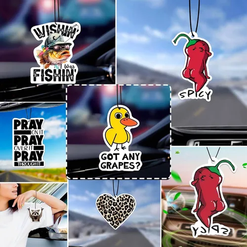 Miniatura 7 de 1 unidad de ambientador de coche, lindo ambientador de coche con diseño de hámster para espejo con aroma colgante, lindo accesorio para espejo