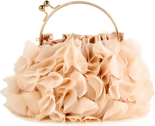 Lanpet Bolsos de mano florales para mujer, bolso de noche de flores de satén, bolsos de fiesta de graduación