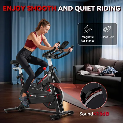 Miniatura 4 de Exercise Bike, Wenoker Magnetic Resistance Stationary Bike for Home App Sync Indoor Bike with 350lbs Weight Capacity, Tablet Holder and Fitness