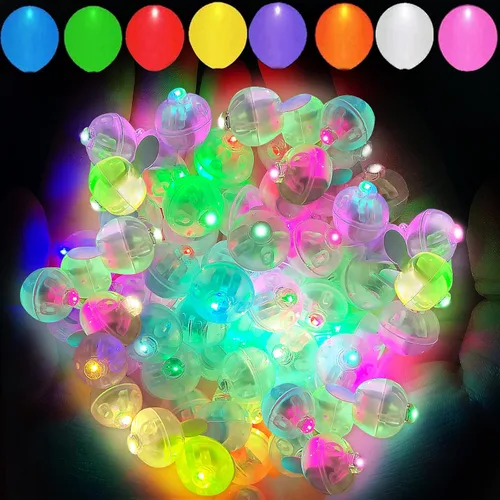 Aogist 100 luces de globo Mutilcolor, luz de bola pequeña impermeable de largo tiempo de espera, lámpara LED redonda para linterna de papel, fiesta,