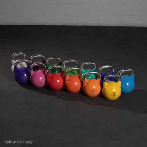 Miniatura 8 de Titan Fitness Pesa rusa de competencia, fundición de una sola pieza, marcas KG, entrenamiento de cuerpo completo