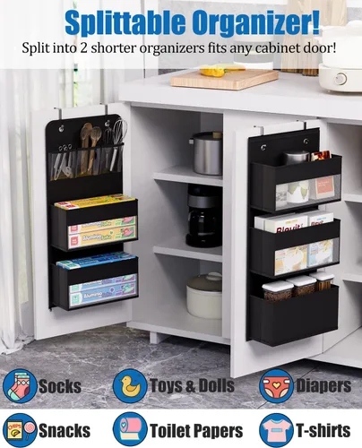Miniatura 4 de Organizador Sobre Puerta, Almacenamiento para Autocaravana de 6 Estantes para Baño de RV, Almacenamiento Detrás de la Puerta, Organizadores Negro