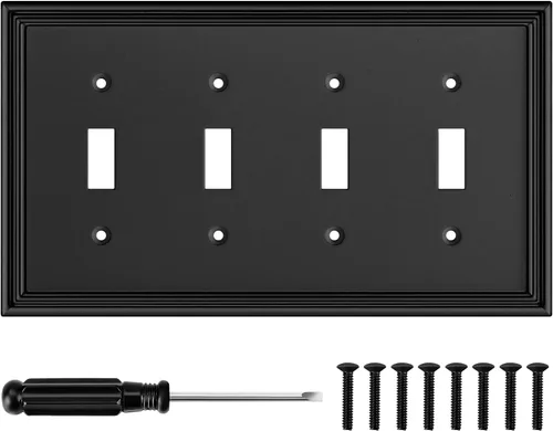 Miniatura 11 de Placa Decorativa Moderna Negra para Interruptor de Luz Cubierta de Interruptor de Luz Cubiertas de Tomacorriente Decorativo Placas de Interruptor