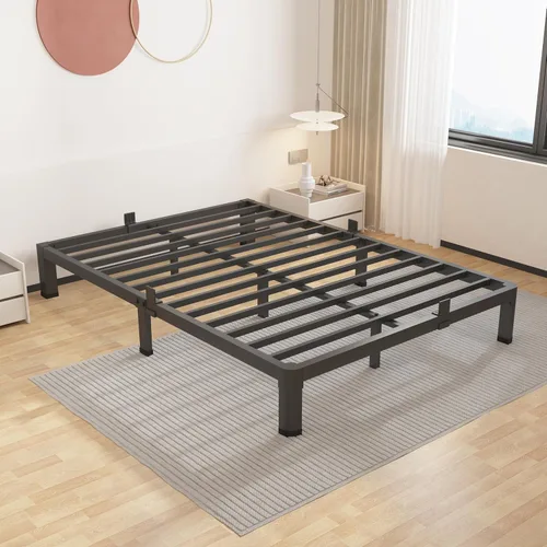 Miniatura 28 de ROIL Marcos de cama de 14 pulgadas con cabecera, tamaño individual XL, con agujeros para cabecero y patas de esquinas redondas, con sujetadores
